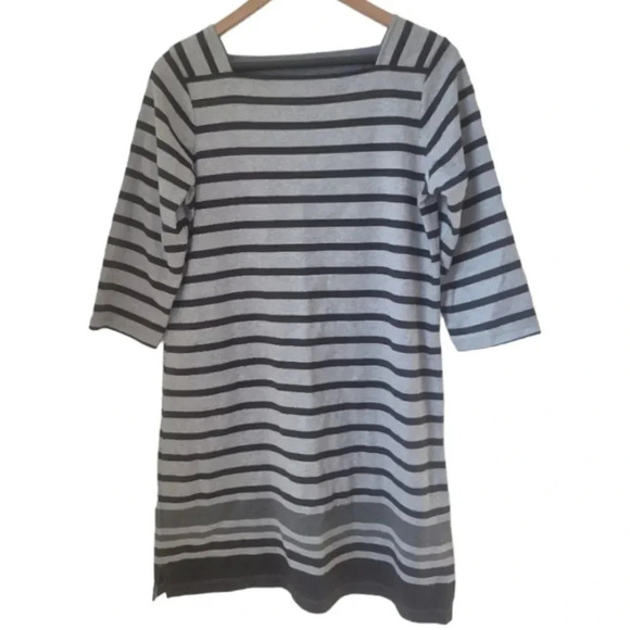 L.L.Bean Mariner Square Neck Striped Dress - Picture 1 of 9